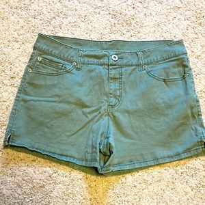 Olive Spandex Blend Cargo Shorts